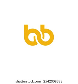 BB letra abstrata monograma logotipo estilo plano no fundo branco