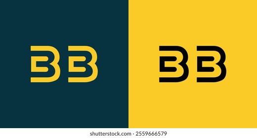 BB abstract minimalist letters Logo Monogram. It is a minimalist logo, this logo is made by combining two letters