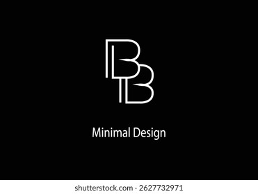 BB alphabet logo design, initiale BB, BB minimalistisches logo design, illustration,