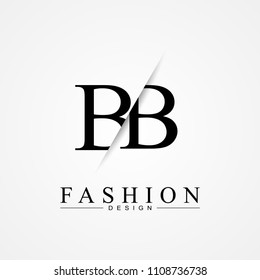 BB B B cutting and linked letter logo icon with paper cut in the middle. Creative monogram logo design. Fashion icon design template.