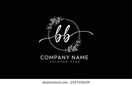 VECTOR de Plantilla de logotipo de firma inicial BB B