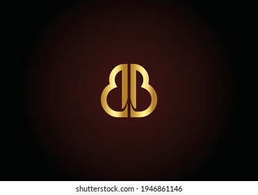 BB, B letter abstract gold logo vector