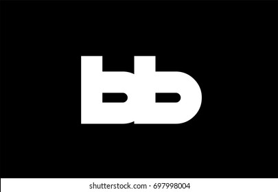 BB B B letter logo combination alphabet vector creative company icon design template modern  black white bold