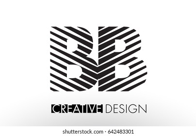 BB B B Lines Letter Design with Creative Elegant Zebra Vector Illustration.