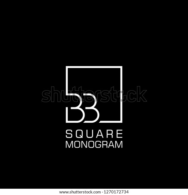 Bb B B Logo Design Square Stock Vector (Royalty Free) 1270172734