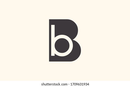 Diseño del logotipo inicial de la letra mayúscula BB o B, plantilla del vector