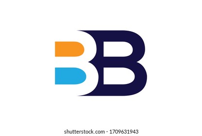 BB or B Uppercase Letter Initial Logo Design, Vector Template