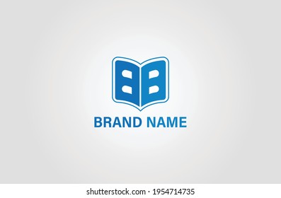 BB book vector, Open book logo, Alphabet BB