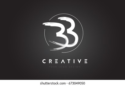 BB Brush Letter Logo Design. Artistic Handwritten Brush Letters Logo Concept Vector.