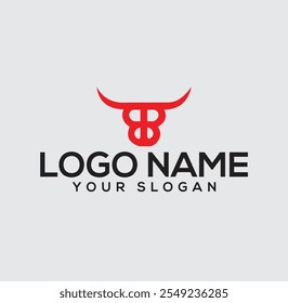 bb búfalo logotipo design vetor ícone symbol.Letter BB Horned bull logotipo design.Letter BB Horned Taurus Abstract Monogram Creative Icon Modern Logo Design Element Vetor.