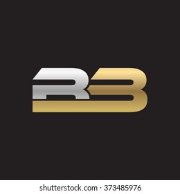 BB company linked letter logo silver gold black background