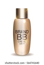 BB Cream Bottle Template for Ads or Magazine Background. 3D Realistic Vector Iillustration. EPS10