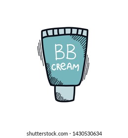 bb cream doodle icon, vector illustration