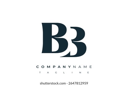 BB Creative Abstract Typography Logo Design. Elegant logo combining bold typography and creative shapes, ideal for branding and identity solutions.