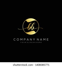 BB handwriting initial logo template vector.