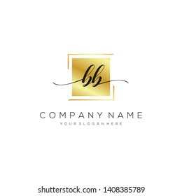 BB handwriting initial logo template vector.