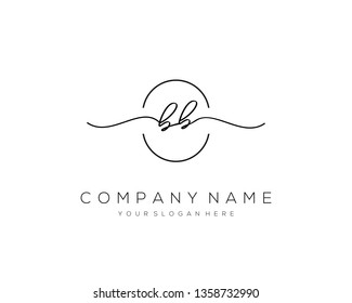 BB handwriting initial  logo vector