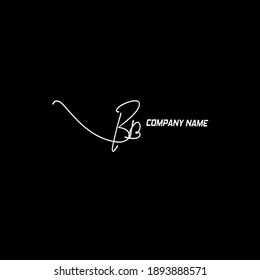 BB handwritten logo for identity Black background