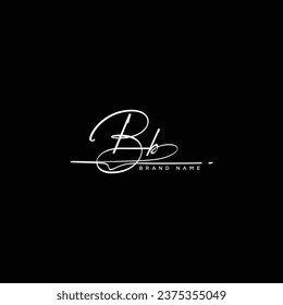 BB Initial  beauty letter handwriting vector logo.