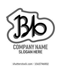BB initial handwriting logo design. Handwriting logo of initial signature. Beautiful design and elegant handwritten logo.