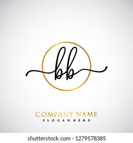 BB Initial Handwriting logo template vector