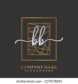 BB Initial Handwriting logo template vector