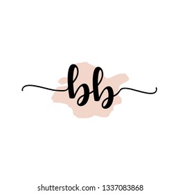 BB  Initial Handwriting logo template vector