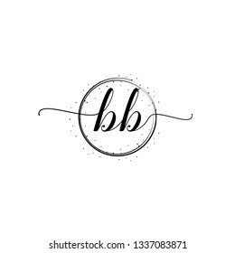 BB  Initial Handwriting logo template vector