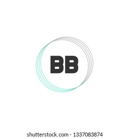 BB  Initial Handwriting logo template vector
