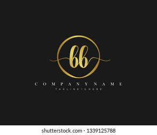 BB initial handwriting logo template vector