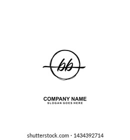 BB Initial handwriting logo template vector