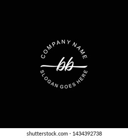 BB Initial handwriting logo template vector