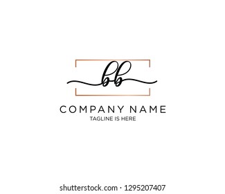BB initial handwriting logo vector
