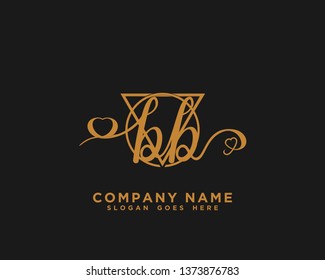 BB Initial handwriting logo vector