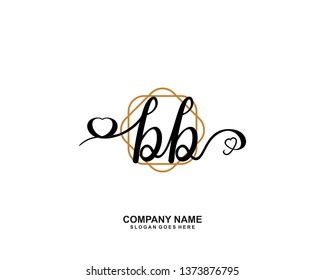 BB Initial handwriting logo vector