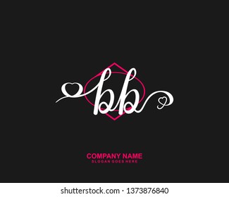 BB Initial handwriting logo vector