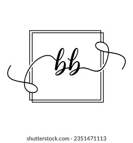 BB Initial handwriting minimalist logo Design