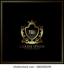 BB Initial Letter Luxury Logo template in vector art for Restaurant, Royalty, Boutique, Cafe, Hotel, Heraldic, Jewelry, Fashion and other vector illustration.