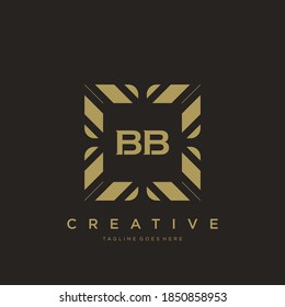 BB letra inicial ornamento de lujo monograma modelo vector.
