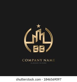 BB Initial Letter Real Estate Luxury house Logo Vector art for Business, Building, Architecture