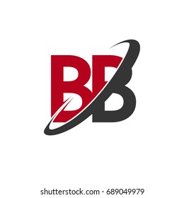BB initial logo company name colored red and black swoosh design, isolated on white background. vector logo for business and company identity.