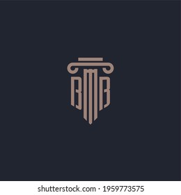 BB initial logo monogram with pillar style design for law firm and justice company