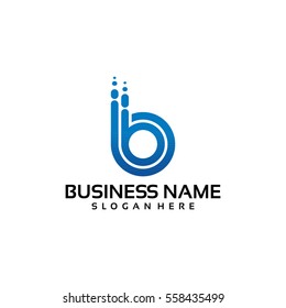 bb initial logo technology in blue color template