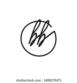 BB initial signature logo. handwriting logo template vector,