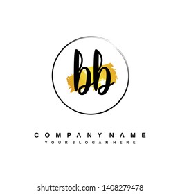 BB initial signature logo. handwriting logo template vector,