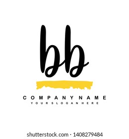 BB initial signature logo. handwriting logo template vector,