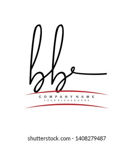 BB initial signature logo. handwriting logo template vector,