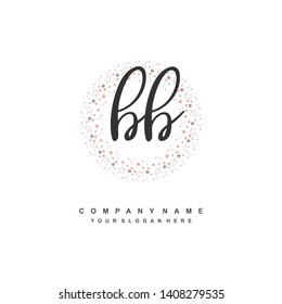 BB initial signature logo. handwriting logo template vector,