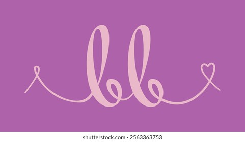 BB initial wedding monogram calligraphy vector illustration. Hand drawn lettering b and b love logo design for valentines day poster, greeting card, photo album, banner print or tattoo.