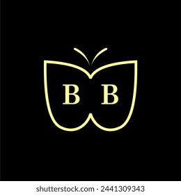 BB Initials Luxury Butterfly logo Vector illustration